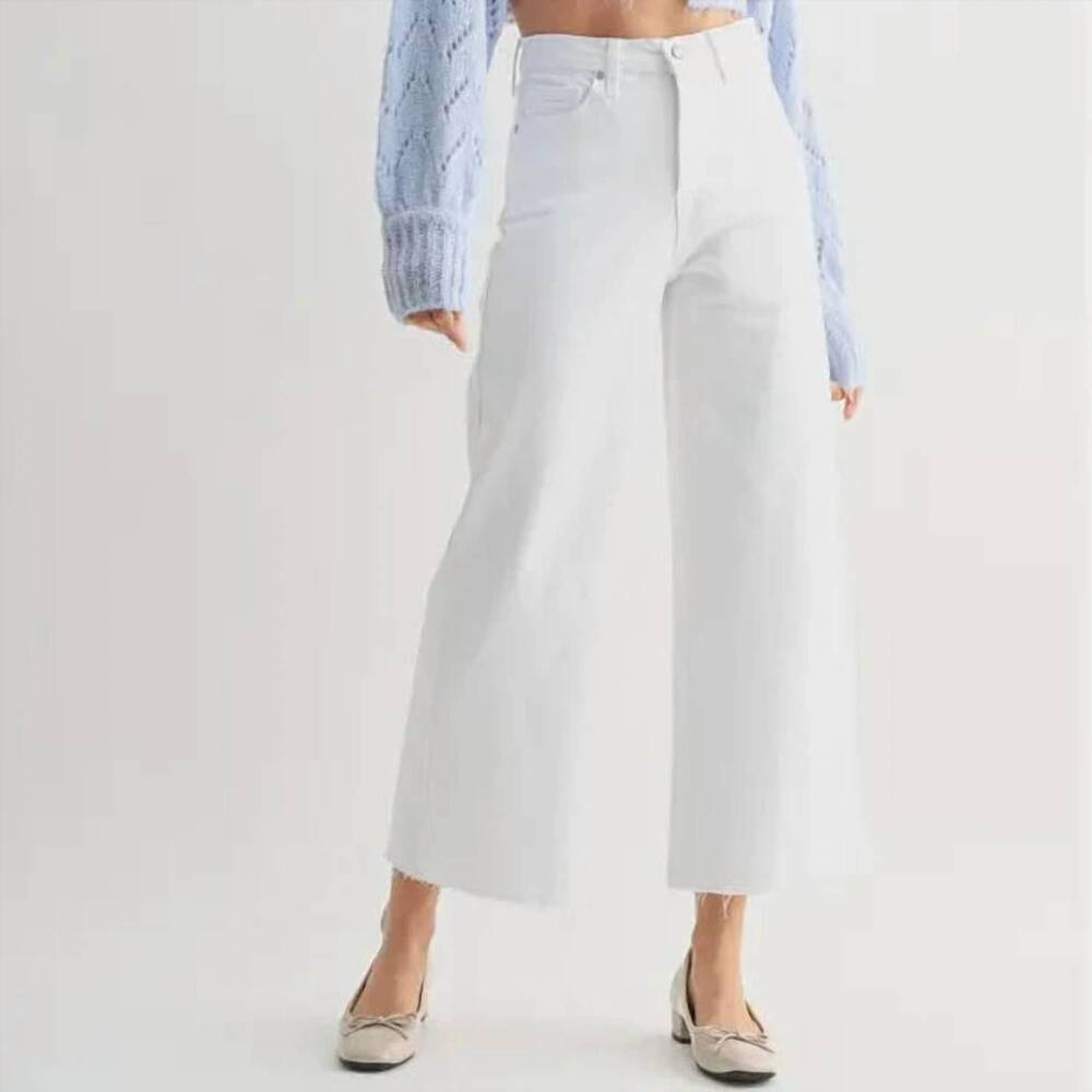 NEW JUST BLACK DENIM scissor cut wide leg jean in optic white